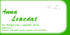 anna lepedat business card